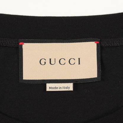 ロゴ ワッペン オーバーサイズ 半袖Tシャツ コットン ブラック グッチ トップス GUCCI