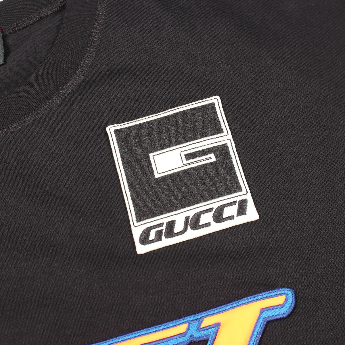 ロゴ ワッペン オーバーサイズ 半袖Tシャツ コットン ブラック グッチ トップス GUCCI