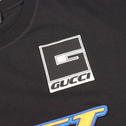 ロゴ ワッペン オーバーサイズ 半袖Tシャツ コットン ブラック グッチ トップス GUCCI