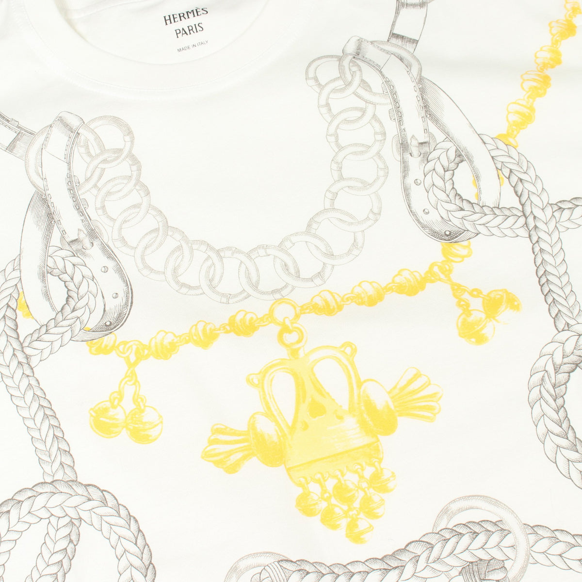 パルフロワリミックス 半袖Tシャツ コットン ホワイト エルメス トップス HERMES