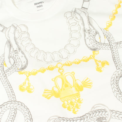 パルフロワリミックス 半袖Tシャツ コットン ホワイト エルメス トップス HERMES