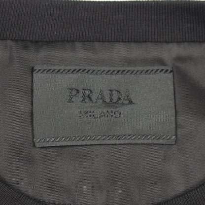 Re-Nylon トライアングルロゴ クルーネック 半袖Tシャツ コットン ブラック プラダ トップス PRADA