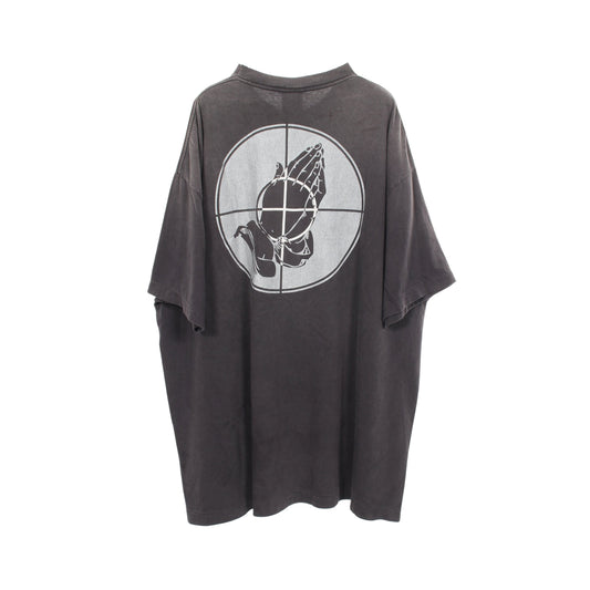 SAINT MICHAEL × FEAR OF GOD FG_SS TEE SNT OF GOD ユーズド加工 オーバーサイズ 半袖Tシャツ コットン グレー セント マイケル トップス SAINT MICHAEL