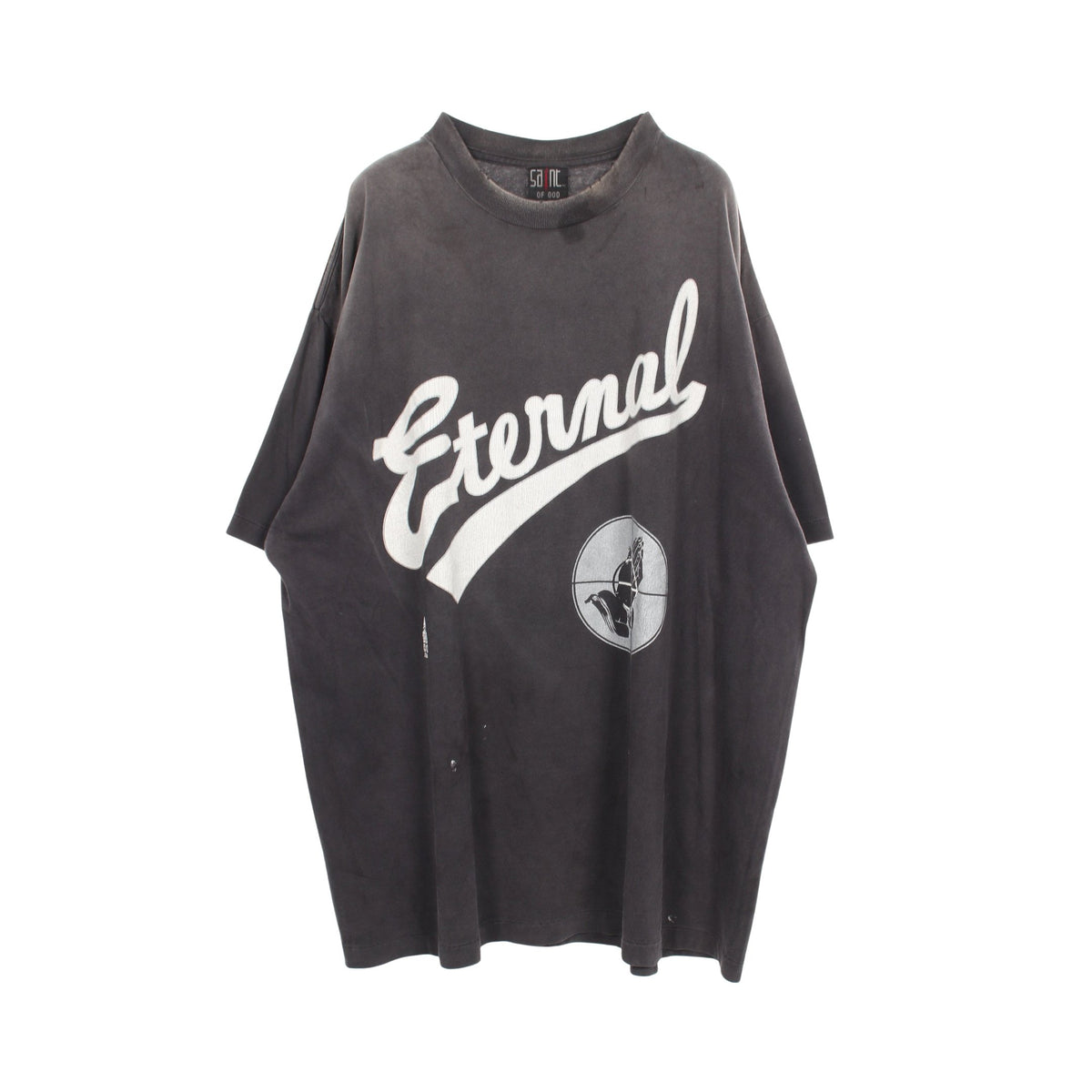 SAINT MICHAEL × FEAR OF GOD FG_SS TEE SNT OF GOD ユーズド加工 オーバーサイズ 半袖Tシャツ コットン グレー セント マイケル トップス SAINT MICHAEL