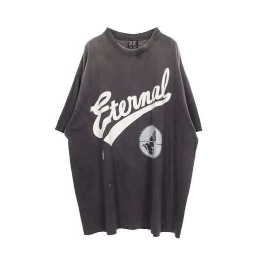 SAINT MICHAEL × FEAR OF GOD FG_SS TEE SNT OF GOD ユーズド加工 オーバーサイズ 半袖Tシャツ コットン グレー セント マイケル トップス SAINT MICHAEL