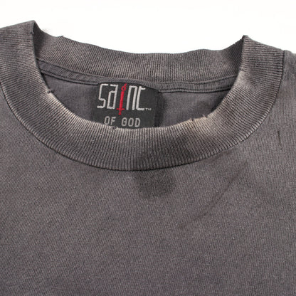 SAINT MICHAEL × FEAR OF GOD FG_SS TEE SNT OF GOD ユーズド加工 オーバーサイズ 半袖Tシャツ コットン グレー セント マイケル トップス SAINT MICHAEL