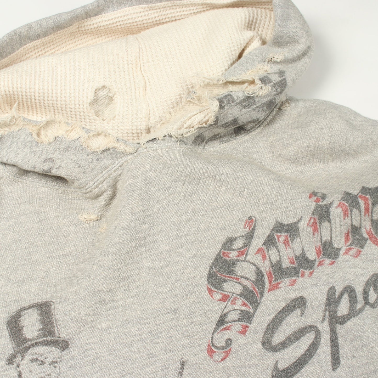 SAINT MICHAEL × Alexis Ross DRAWING HOODIE ヴィンテージ加工 プルオーバーパーカー コットン グレー セント マイケル