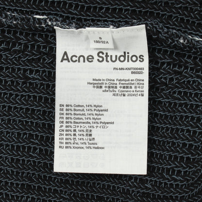 ロゴパッチ クルーネック ニット コットン グレー ネイビー アクネストゥディオズ トップス Acne Studios