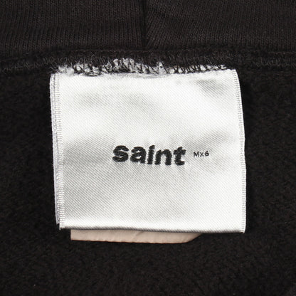MX6 ロゴ刺繍 プルオーバーパーカー コットン ブラック セント マイケル トップス SAINT MICHAEL