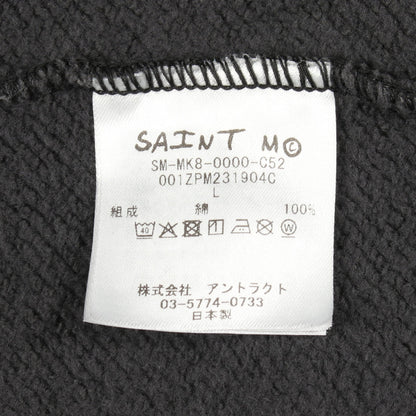 SAINT MICHAEL × A BATHING APE ヴィンテージ加工 ジップアップ カーディガン コットン ダークグレー アイボリー レッド セント マイケル トップス SAINT MICHAEL