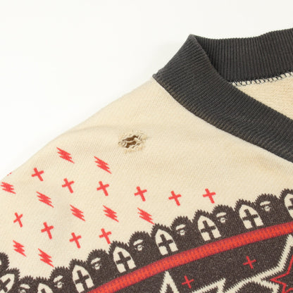 SAINT MICHAEL × A BATHING APE ヴィンテージ加工 ジップアップ カーディガン コットン ダークグレー アイボリー レッド セント マイケル トップス SAINT MICHAEL