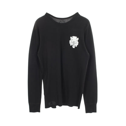 ダガー バックプリント ワッフル 長袖Tシャツ コットン ブラック クロムハーツ トップス Chrome Hearts