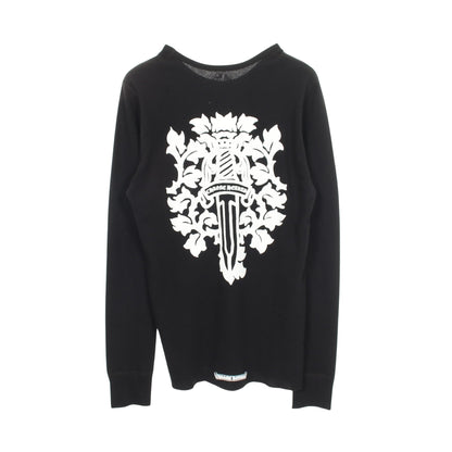 ダガー バックプリント ワッフル 長袖Tシャツ コットン ブラック クロムハーツ トップス Chrome Hearts