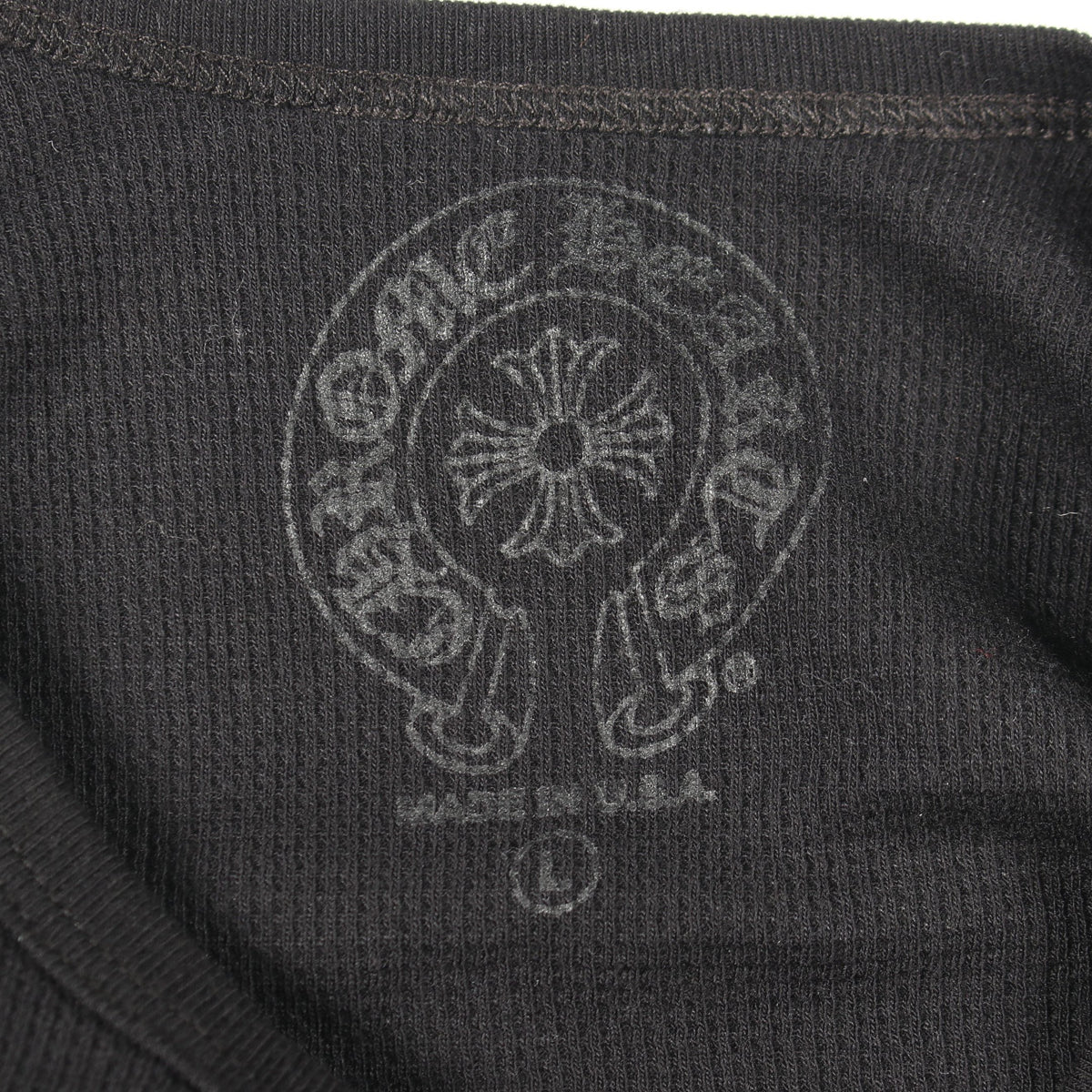 ダガー バックプリント ワッフル 長袖Tシャツ コットン ブラック クロムハーツ トップス Chrome Hearts