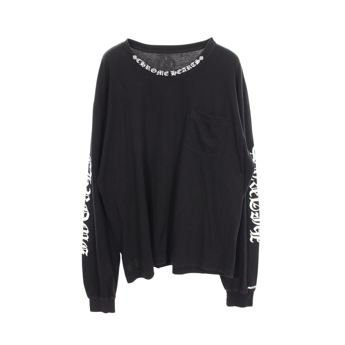 ネックロゴ 長袖Tシャツ コットン ブラック クロムハーツ トップス Chrome Hearts