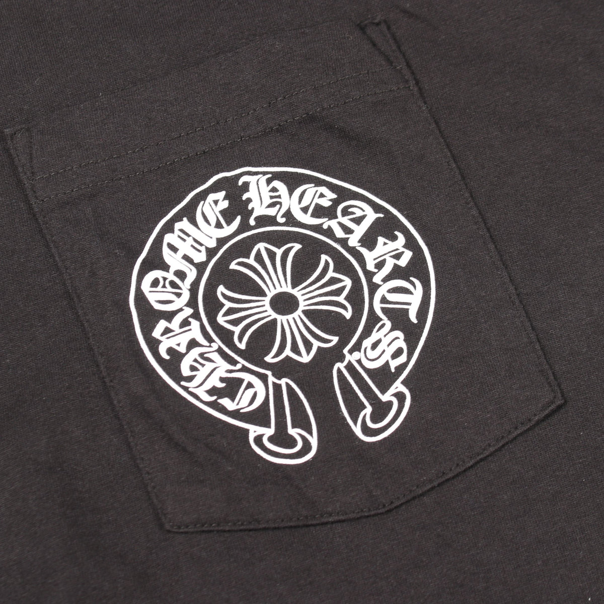 ホースシュー ポケット付き ハワイ限定 半袖Tシャツ コットン ブラック クロムハーツ トップス Chrome Hearts