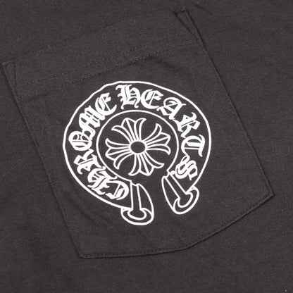 ホースシュー ポケット付き ハワイ限定 半袖Tシャツ コットン ブラック クロムハーツ トップス Chrome Hearts