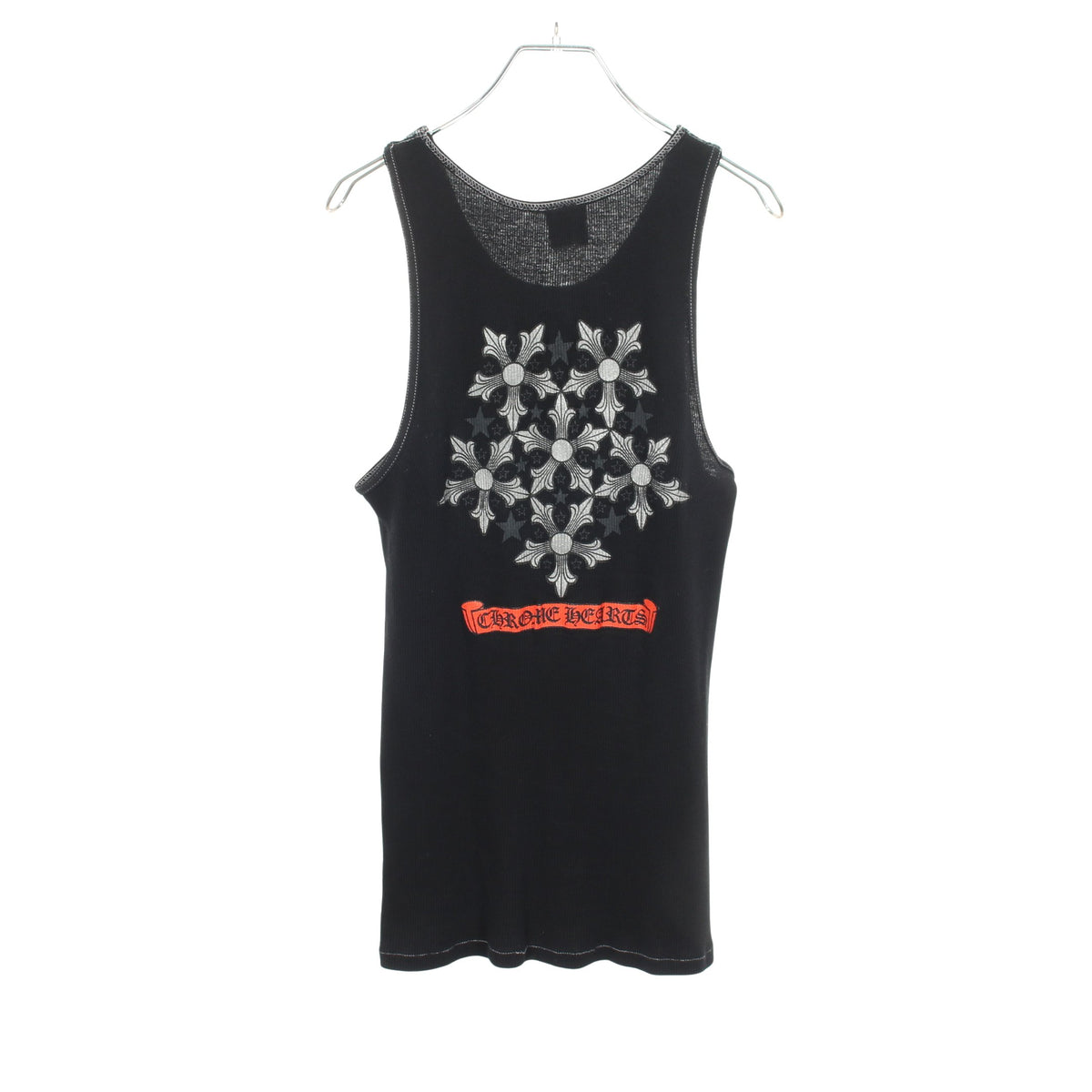 リブ バックロゴ タンクトップ コットン ブラック クロムハーツ トップス Chrome Hearts