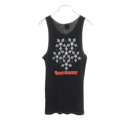 リブ バックロゴ タンクトップ コットン ブラック クロムハーツ トップス Chrome Hearts