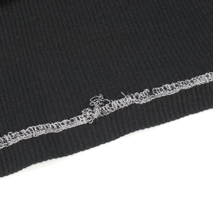 リブ バックロゴ タンクトップ コットン ブラック クロムハーツ トップス Chrome Hearts