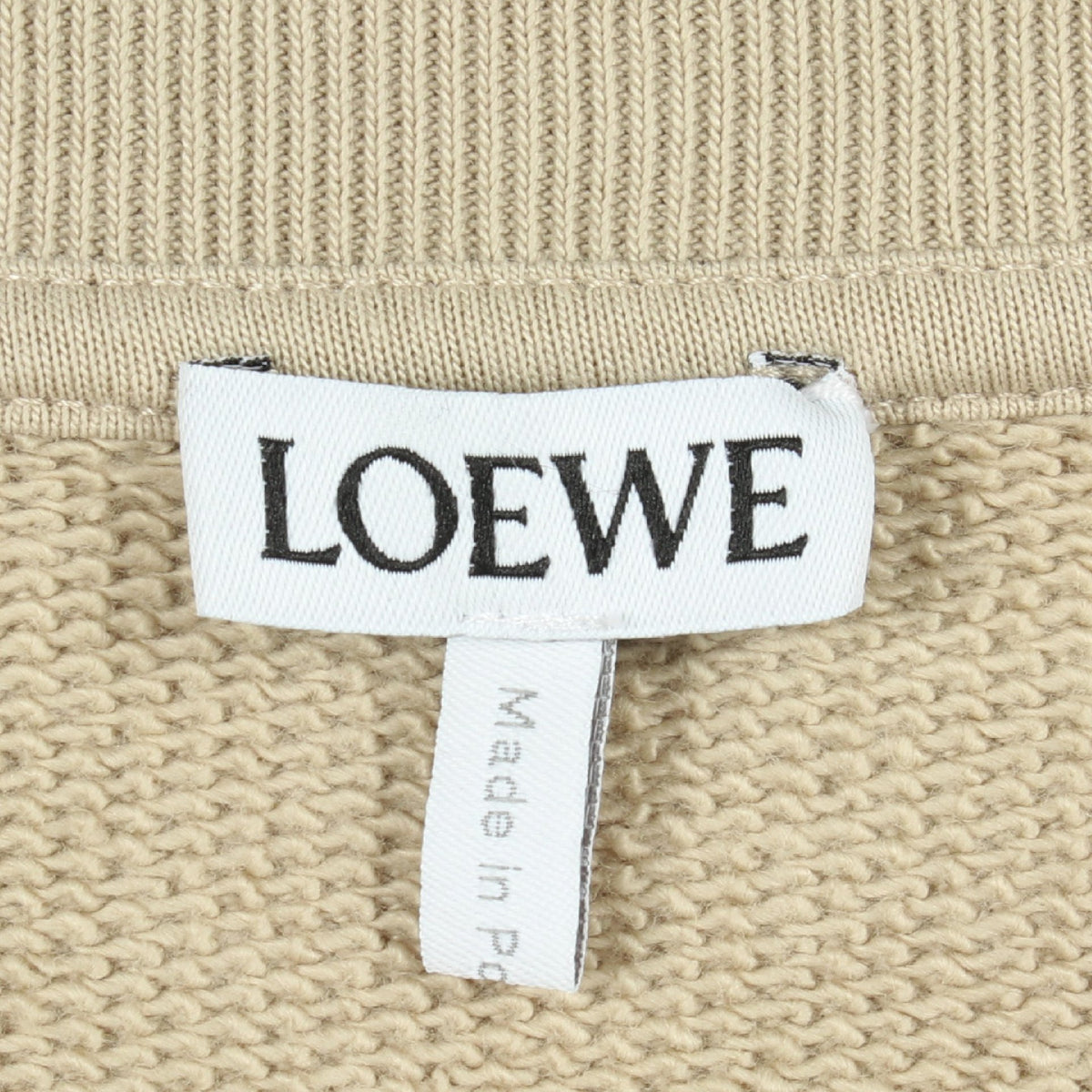 アナグラム 刺繍 スウェットシャツ コットン カーキベージュ ロエベ トップス LOEWE