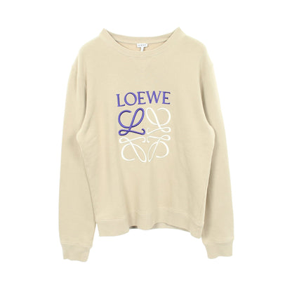 アナグラム 刺繍 スウェットシャツ コットン カーキベージュ ロエベ トップス LOEWE