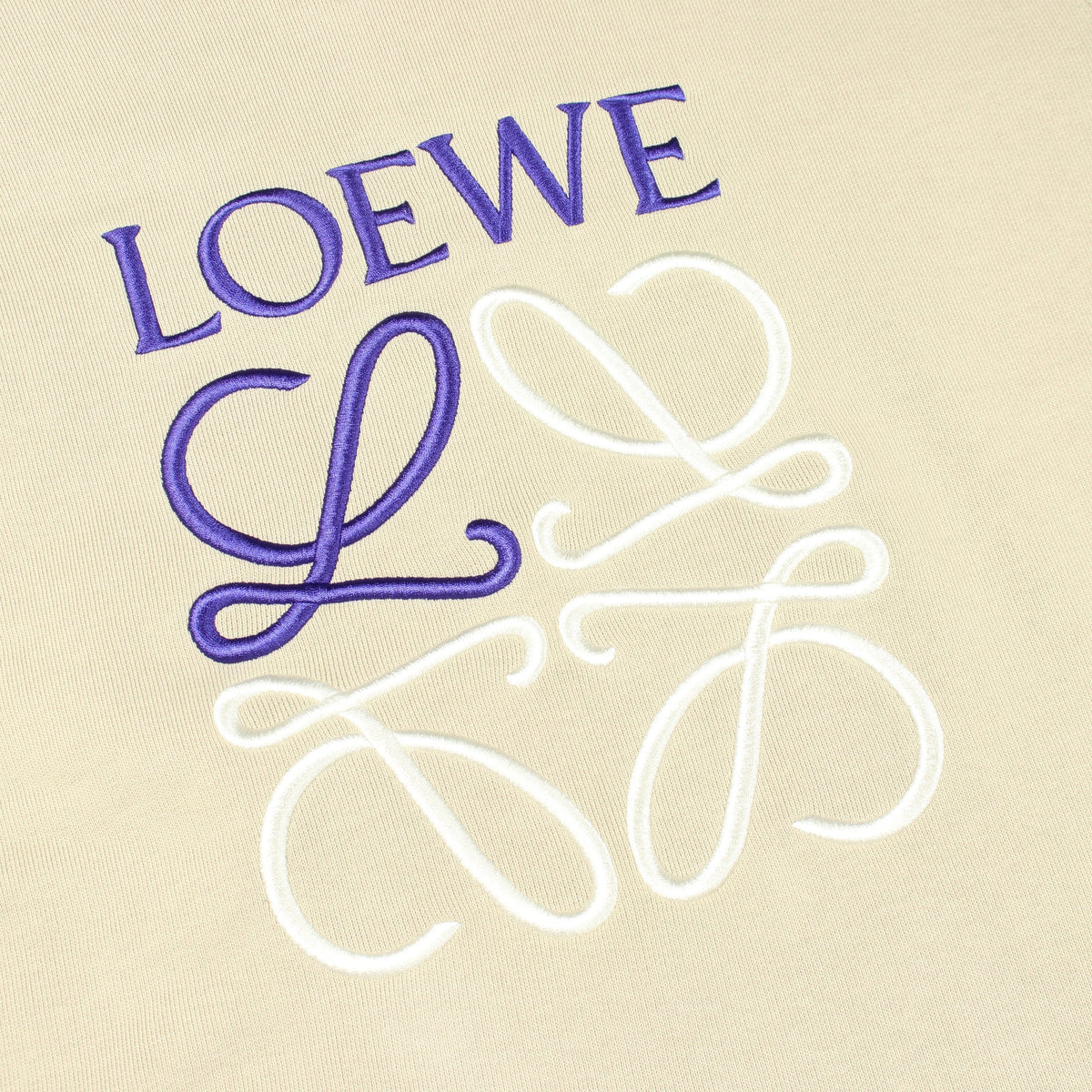 アナグラム 刺繍 スウェットシャツ コットン カーキベージュ ロエベ トップス LOEWE