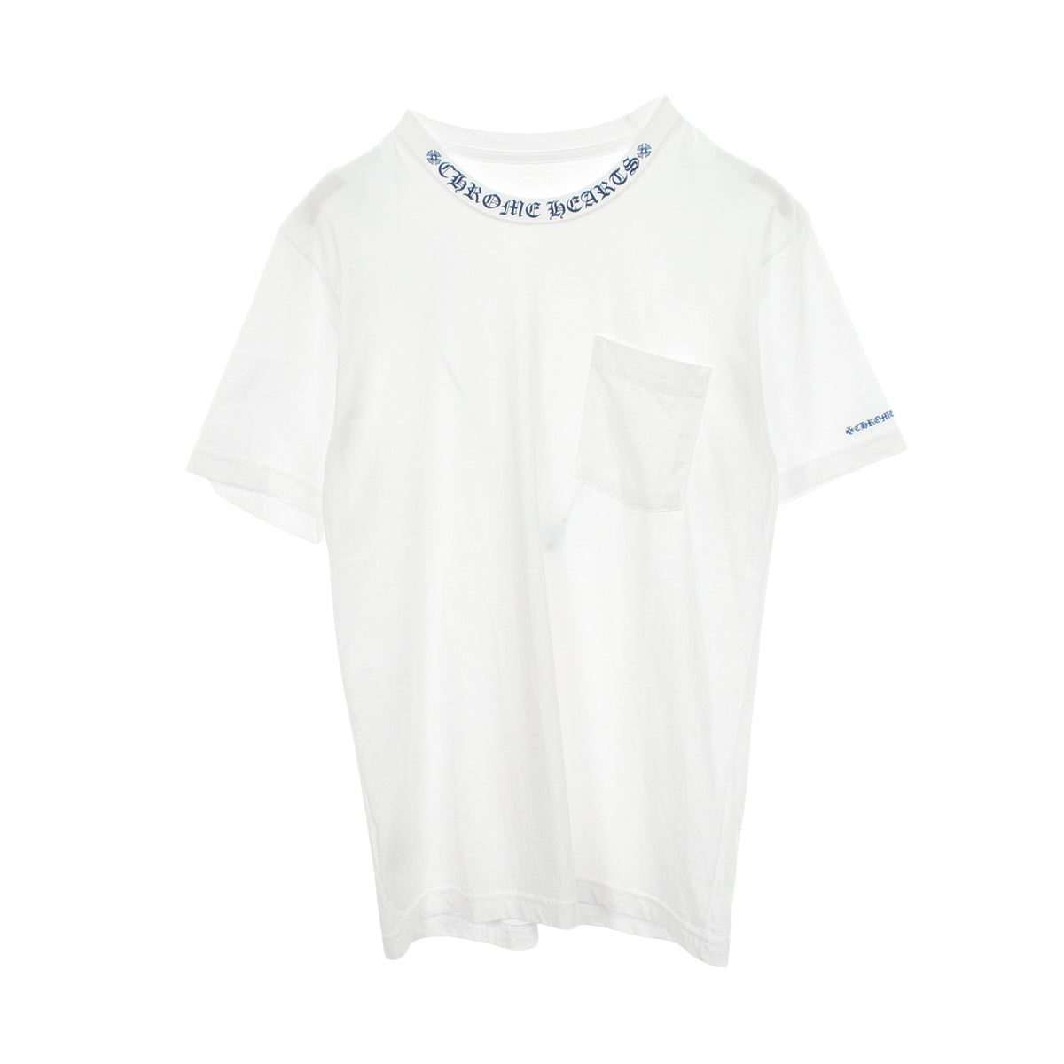 ネックロゴ ポケット付き 半袖Tシャツ コットン ホワイト クロムハーツ トップス Chrome Hearts