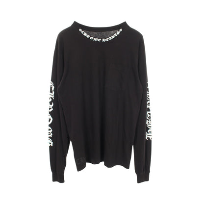 ネックロゴ アームロゴ ポケット付き 長袖Tシャツ コットン ブラック クロムハーツ トップス Chrome Hearts