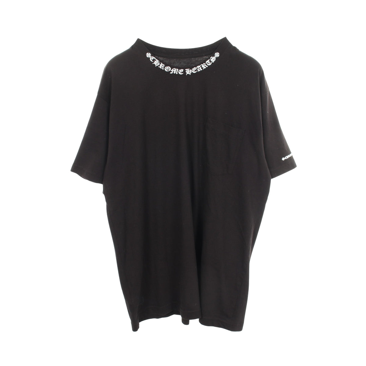 ネックロゴ ポケット付き 半袖Tシャツ コットン ブラック クロムハーツ トップス Chrome Hearts