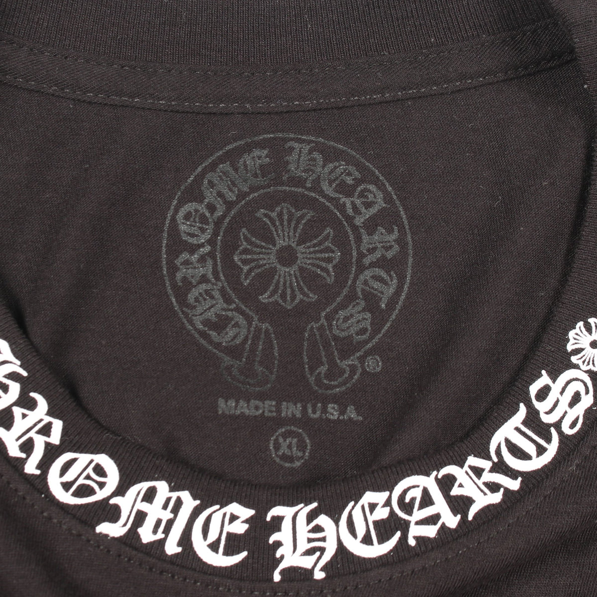 ネックロゴ ポケット付き 半袖Tシャツ コットン ブラック クロムハーツ トップス Chrome Hearts
