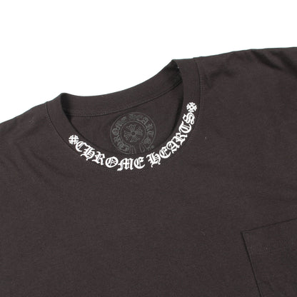 ネックロゴ ポケット付き 半袖Tシャツ コットン ブラック クロムハーツ トップス Chrome Hearts
