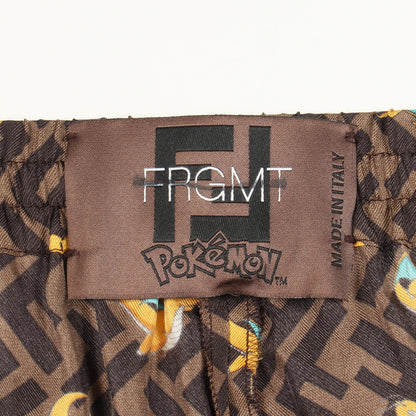 FENDI × FRGMT × Pokémon カイリュー ズッカ パンツ シルク ブラウン マルチカラー フェンディ ボトムス FENDI