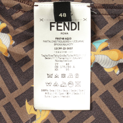 FENDI × FRGMT × Pokémon カイリュー ズッカ パンツ シルク ブラウン マルチカラー フェンディ ボトムス FENDI