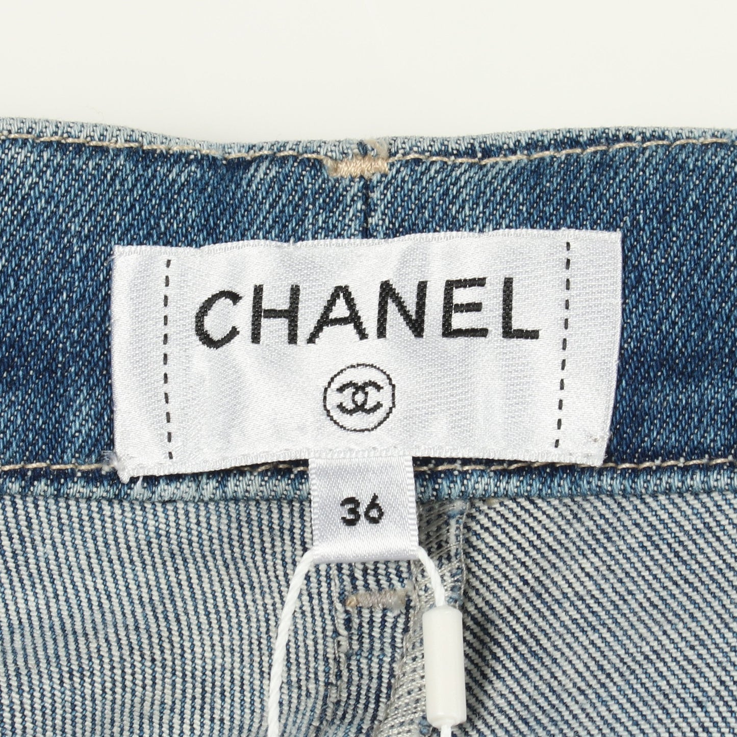 ココマーク 総柄 デニムパンツ コットン ブルー シャネル ボトムス CHANEL