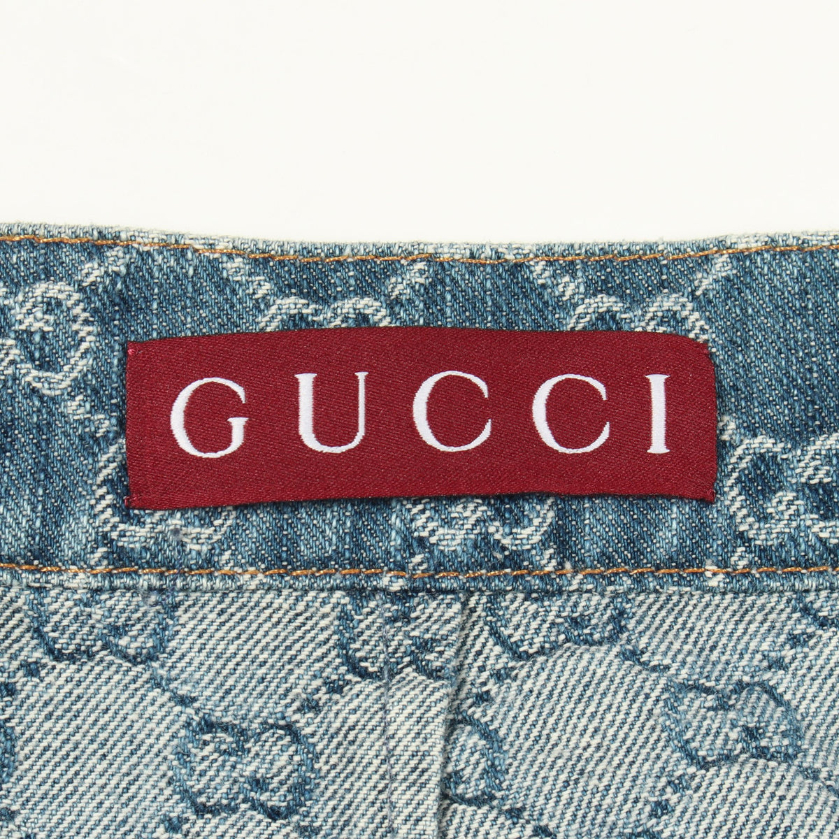 GGジャガード デニムスカート コットン ブルー グッチ ボトムス GUCCI