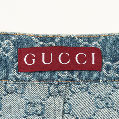 GGジャガード デニムスカート コットン ブルー グッチ ボトムス GUCCI