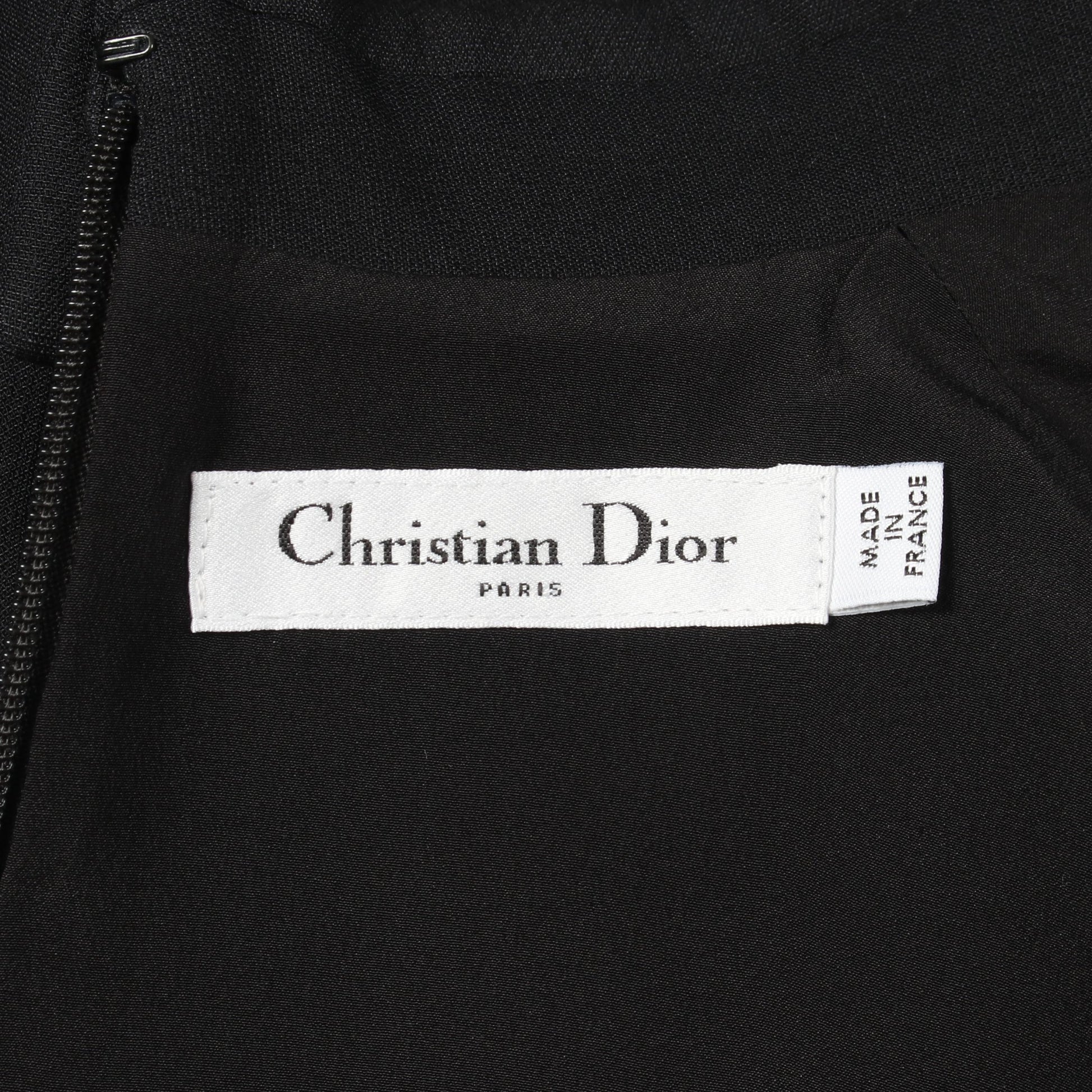CDボタン ドレス ワンピース ウール シルク ブラック クリスチャンディオール ワンピース Christian Dior