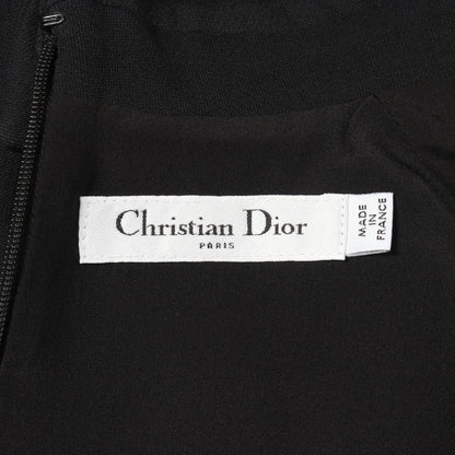 CDボタン ドレス ワンピース ウール シルク ブラック クリスチャンディオール ワンピース Christian Dior