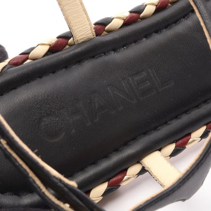 チェーン トングサンダル レザー ブラック マルチカラー シャネル シューズ CHANEL
