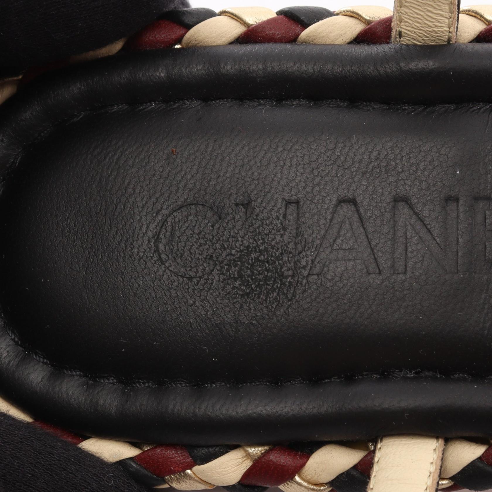 チェーン トングサンダル レザー ブラック マルチカラー シャネル シューズ CHANEL