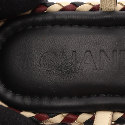 チェーン トングサンダル レザー ブラック マルチカラー シャネル シューズ CHANEL