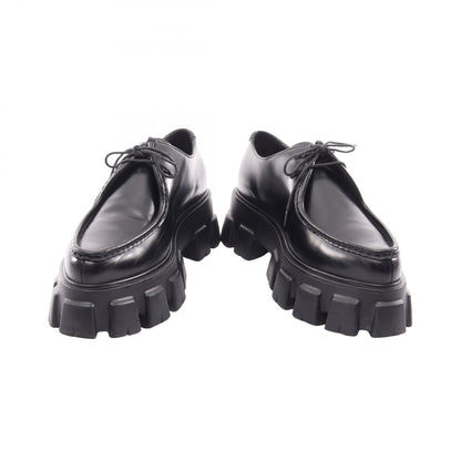 モノリス ブラッシュドレザー ダービーシューズ カジュアルシューズ レザー ブラック プラダ シューズ PRADA