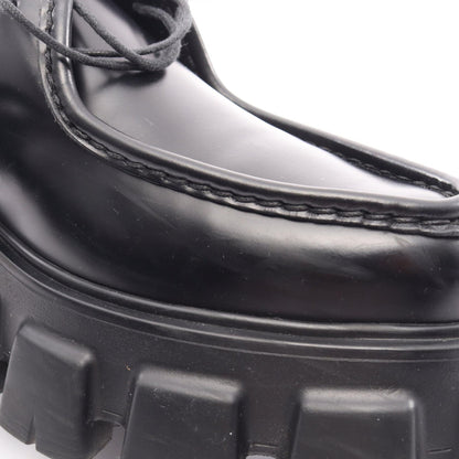 モノリス ブラッシュドレザー ダービーシューズ カジュアルシューズ レザー ブラック プラダ シューズ PRADA
