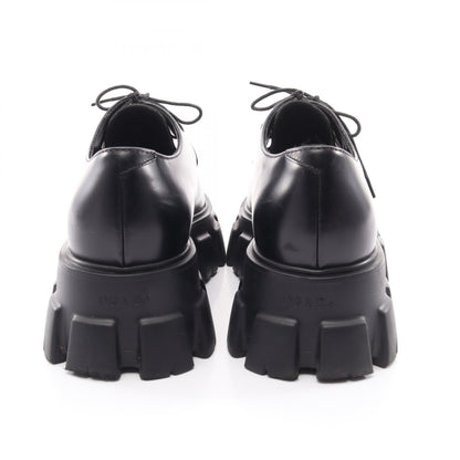 モノリス ブラッシュドレザー ダービーシューズ カジュアルシューズ レザー ブラック プラダ シューズ PRADA