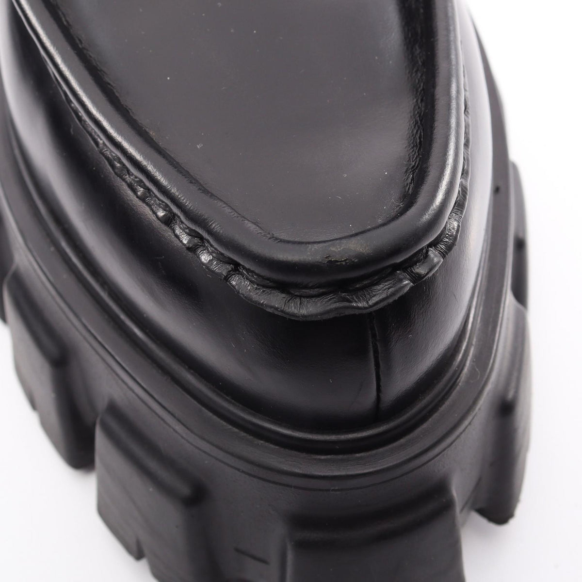 モノリス ブラッシュドレザー ダービーシューズ カジュアルシューズ レザー ブラック プラダ シューズ PRADA