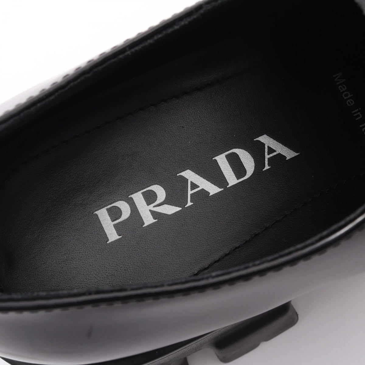 モノリス ブラッシュドレザー ダービーシューズ カジュアルシューズ レザー ブラック プラダ シューズ PRADA