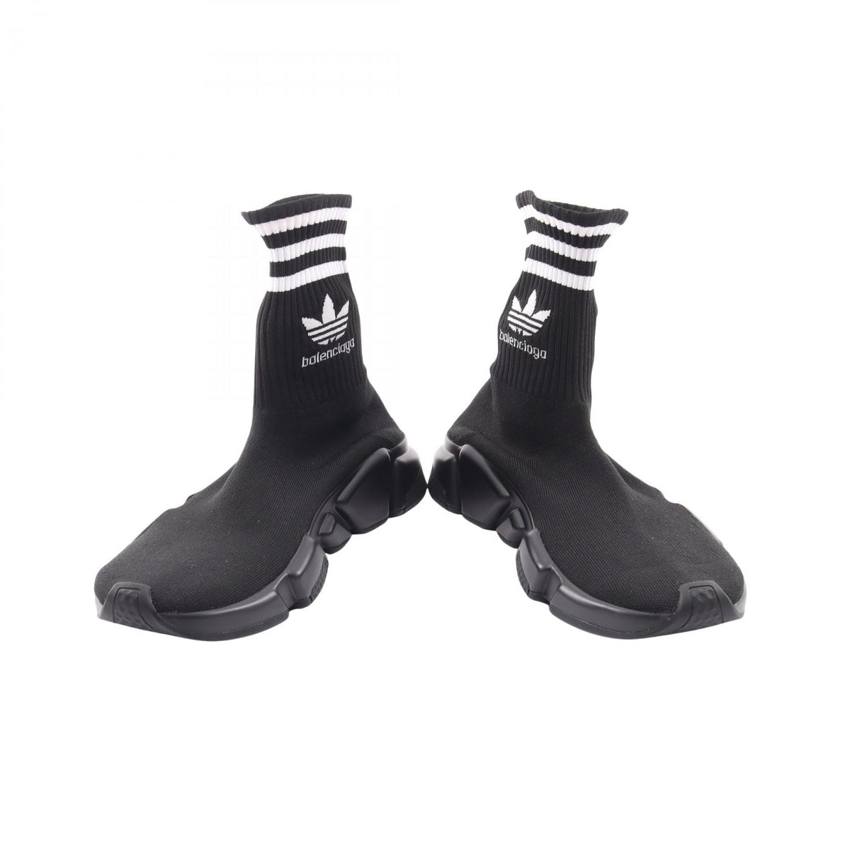 BALENCIAGA × adidas スピードトレーナー ソックス スニーカー キャンバス ブラック ホワイト バレンシアガ シューズ BALENCIAGA