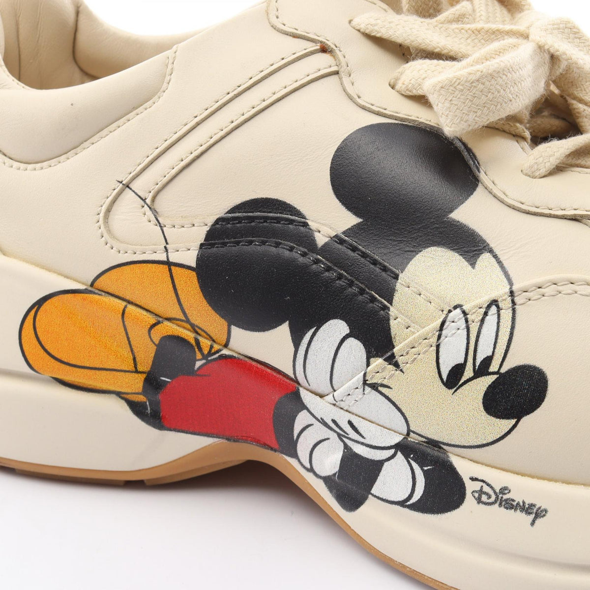 GUCCI × Disney ライトン ミッキーマウス スニーカー レザー アイボリー マルチカラー グッチ シューズ GUCCI