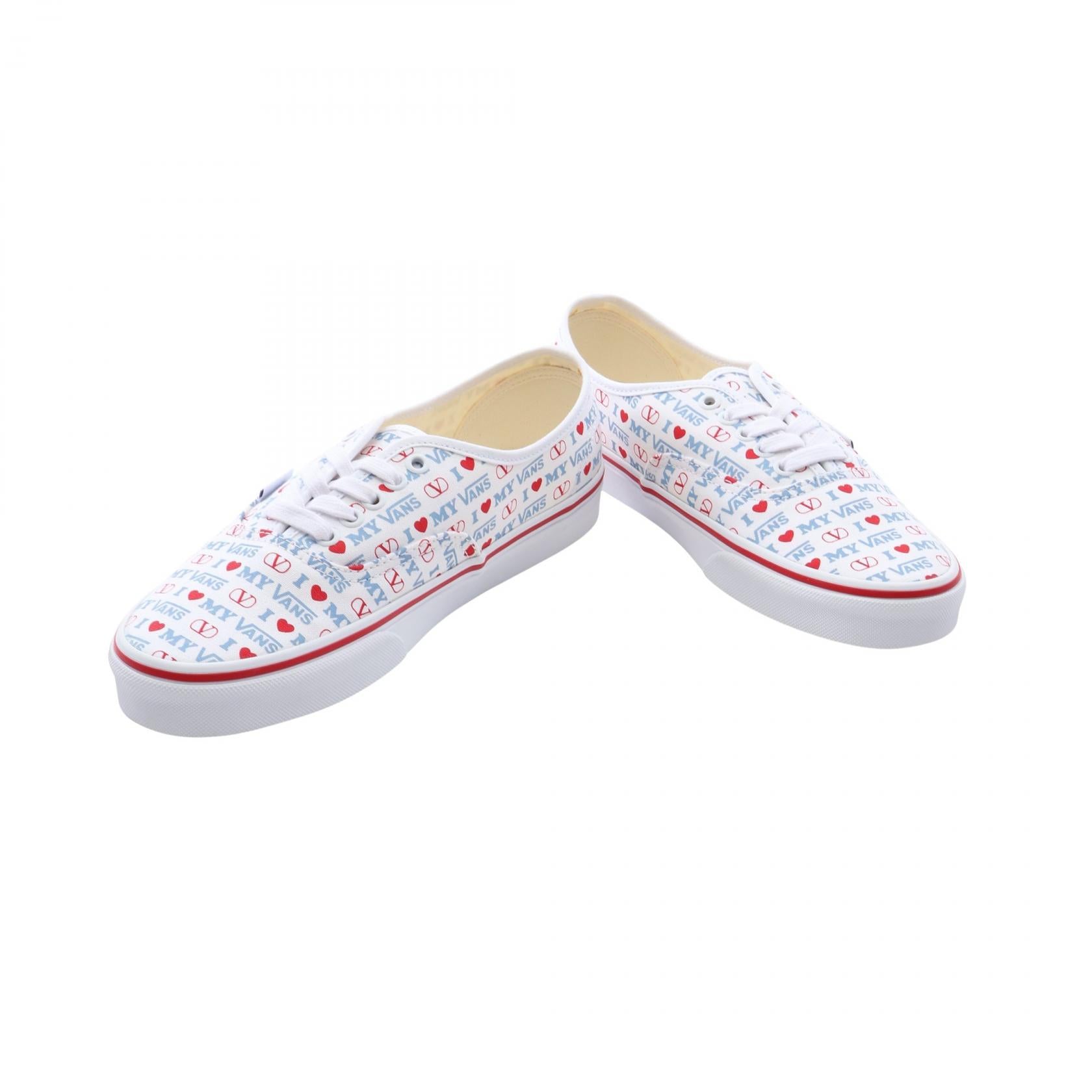 VALENTINO × VANS ローカットスニーカー キャンバス ホワイト レッド ライトブルー ヴァレンティノ シューズ VALENTINO